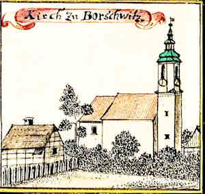 Kirch zu Borschwitz - Koci, widok oglny